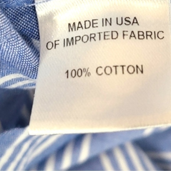 KAL Rieman Striped Cotton Tiered Shirt Dress Blue Small S - Picture 9 of 10